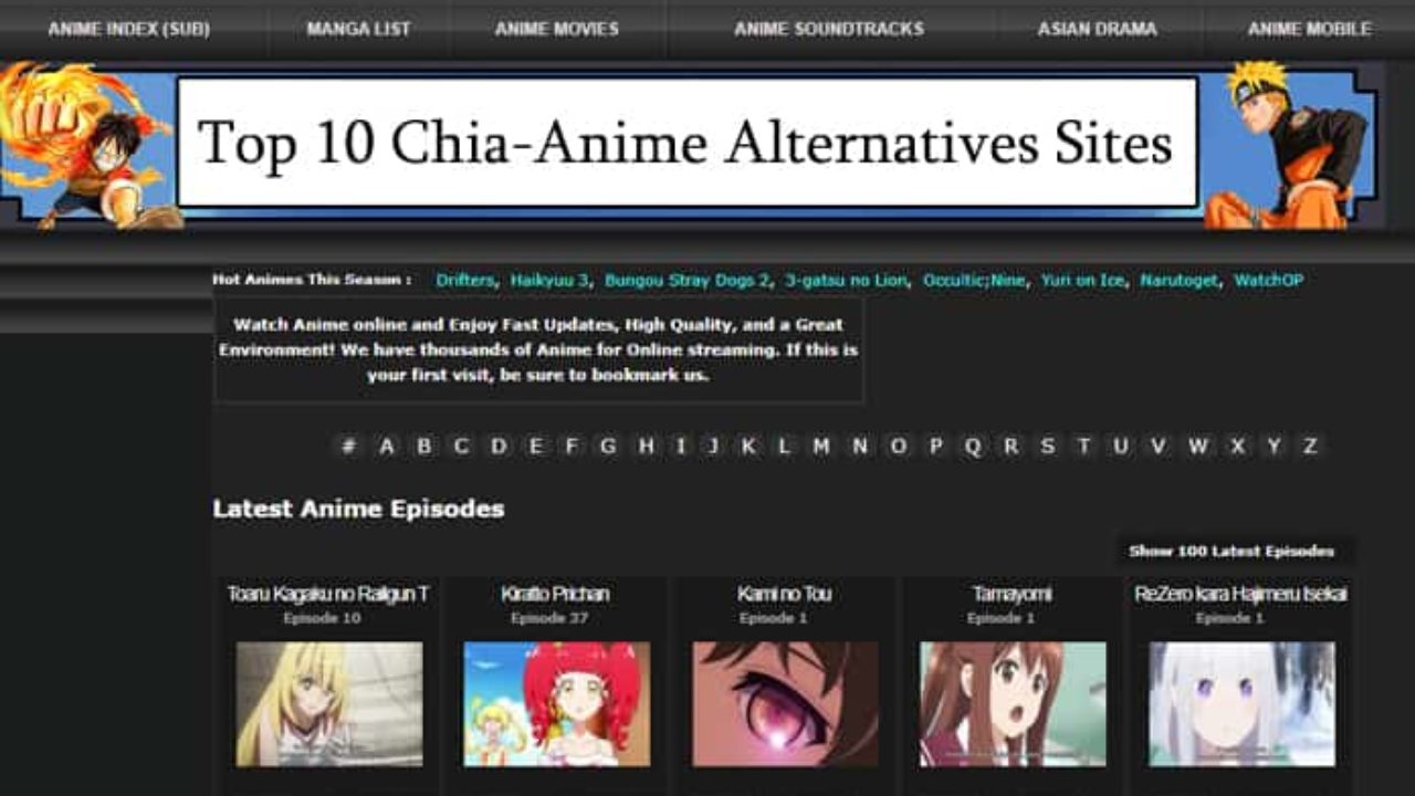 Top 10 Chia Anime Alternatives Sites [Updated List 2021] | Chia-Anime