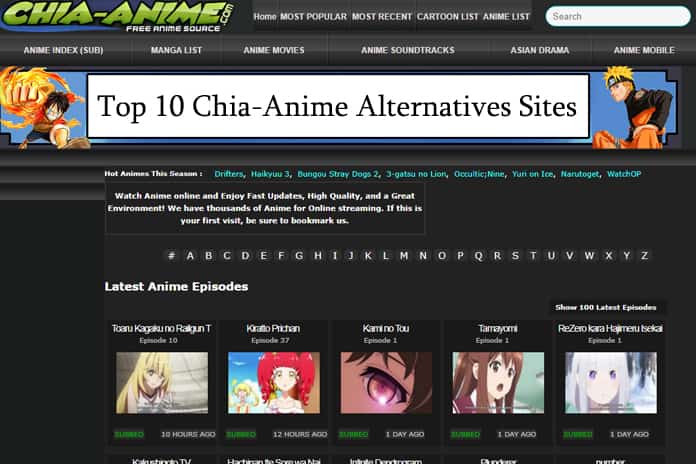 Top 10 Chia-Anime Alternatives Sites