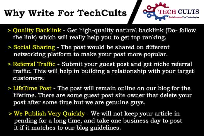 Tech Cults - Why Write For Us